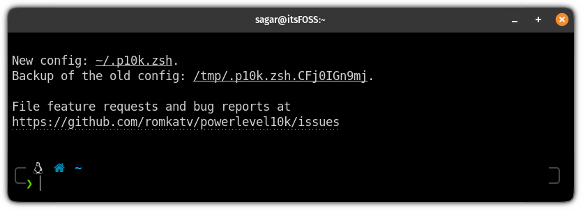 zsh 上的 powerlevel10k 主题